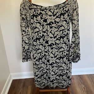 Karen Kane Black and White Floral Lace Dress